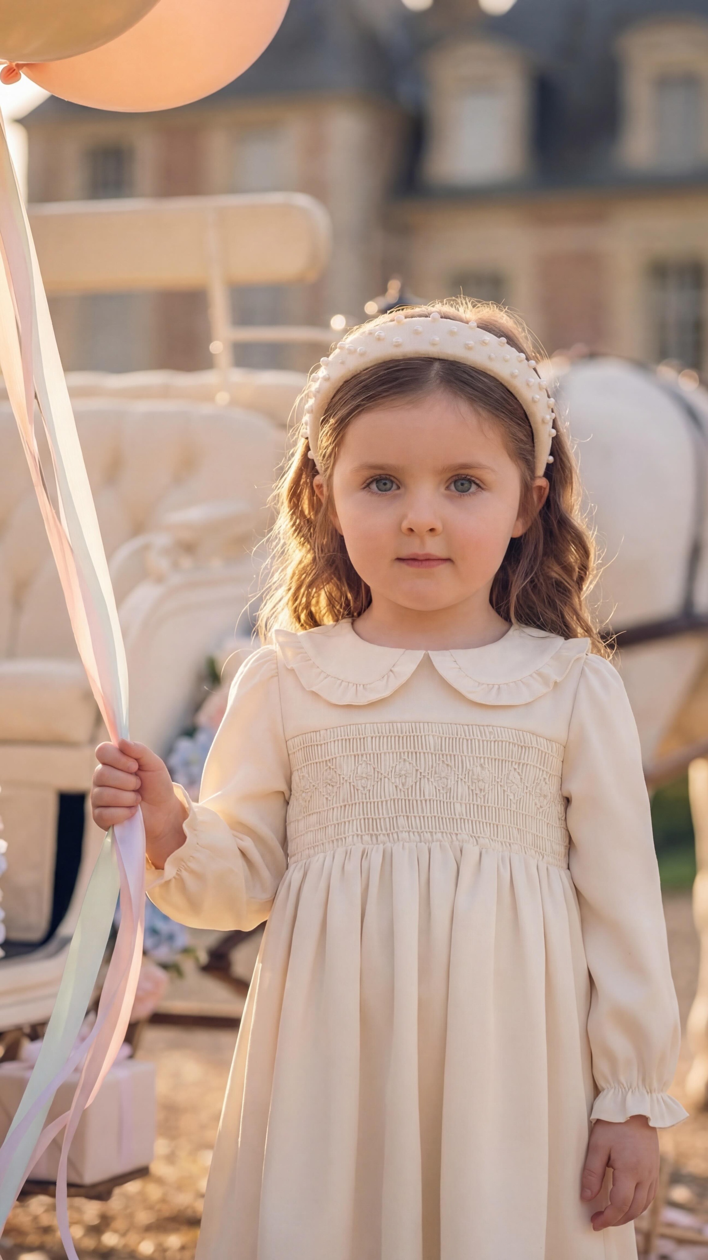 A morning she’ll carry long after the ribbons let go.

Clara in The Camille Hand-Smocked Dress.

Hand-smocked bodice, ruffled Peter Pan collar, long sleeves with gathered cuffs.

Now available.