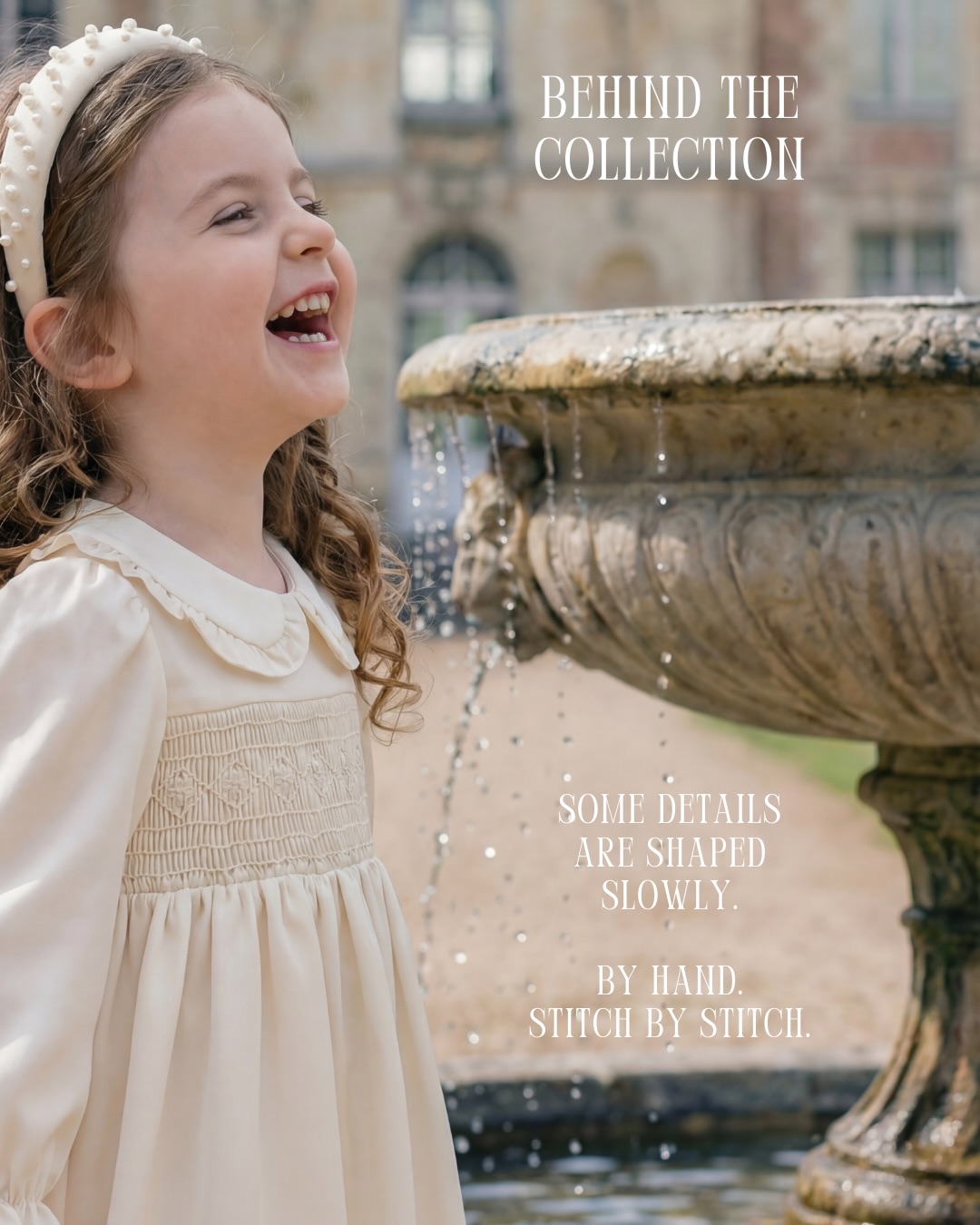 Clara wearing the Camille hand-smocked dress.

Thoughtfully made with love and intention, designed to be cherished and passed down. 🫶🏻

Now available.